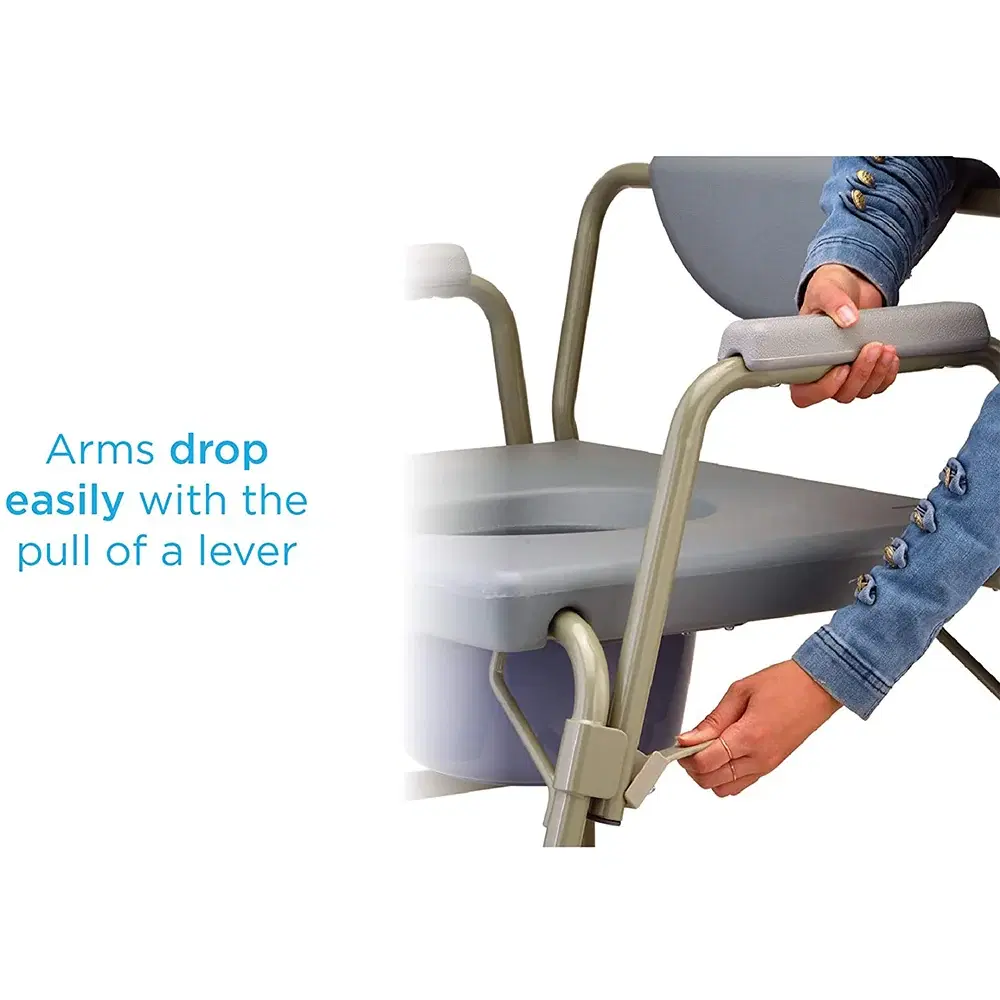 Heavy Duty Drop - Arm Commode 500 LBS WT. CAP thumbnail 4