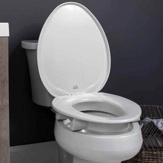 Bemis Assurance with Clean Shield Round 3" Raised Toilet Seat — White thumbnail 4