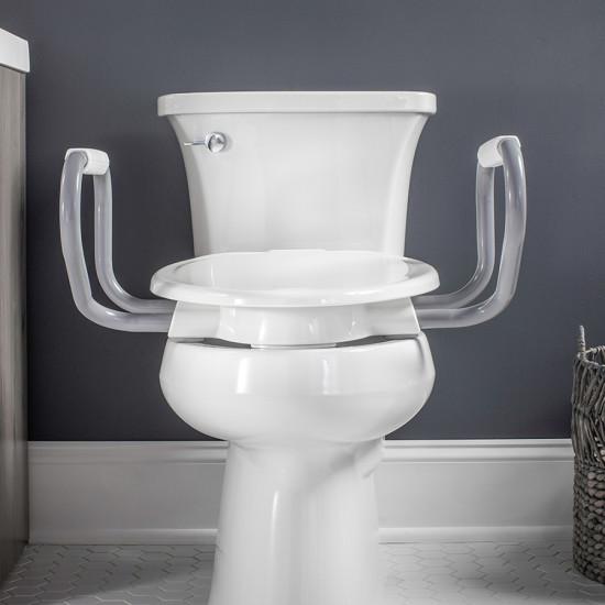 Bemis Assurance with Clean Shield + Support Arms Elongated 3" Raised Toilet Seat — White thumbnail 4