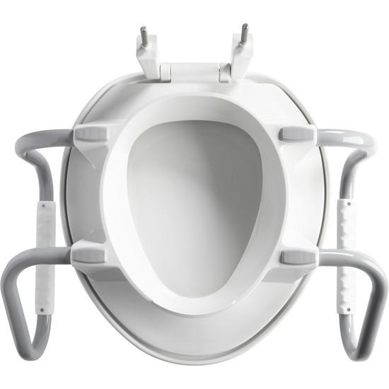 Bemis Assurance with Clean Shield + Support Arms Round 3" Raised Toilet Seat — White thumbnail 3